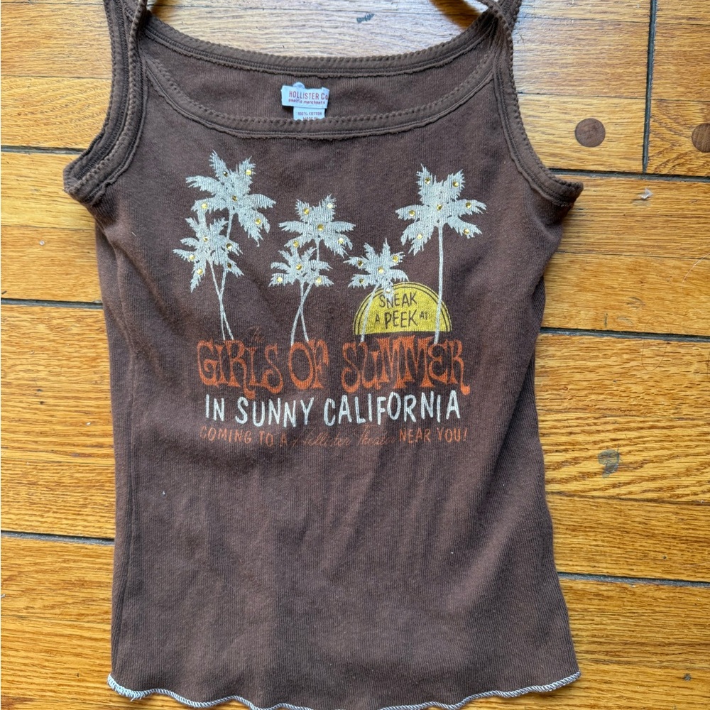 VINTAGE Hollister cotton lace tank Cami Tank Top Strappy New rare Y2K